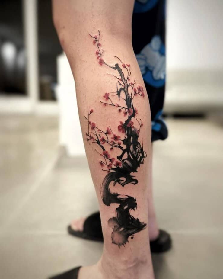 Blossom calf tattoo