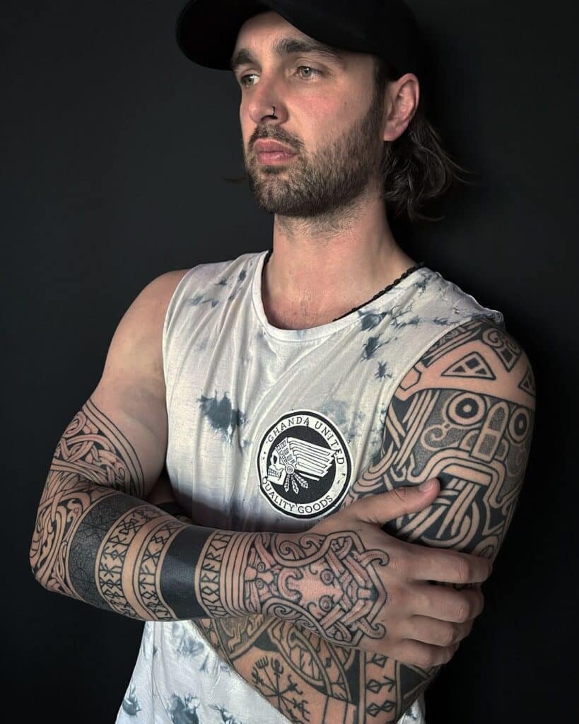 6. Double sleeves of elaborate Nordic imagery