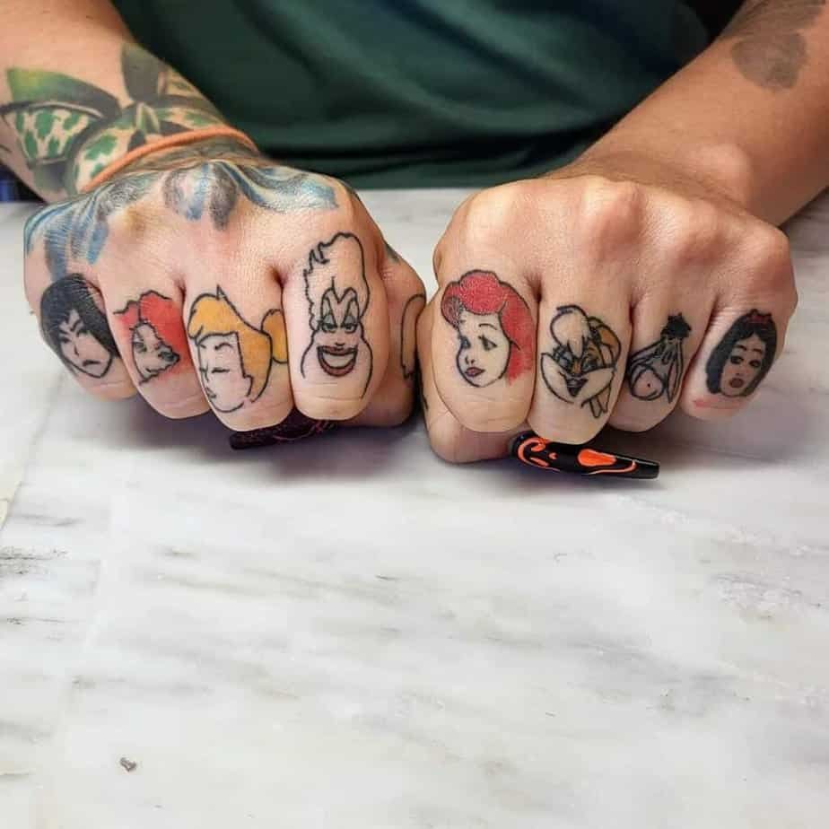 4. Fairy tale knuckle tattoo