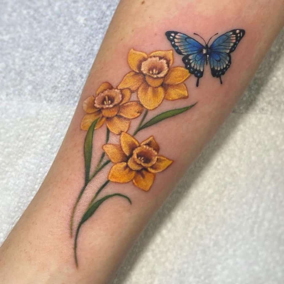 17. A daffodil tattoo