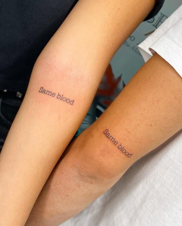 20. A “same blood” tattoo