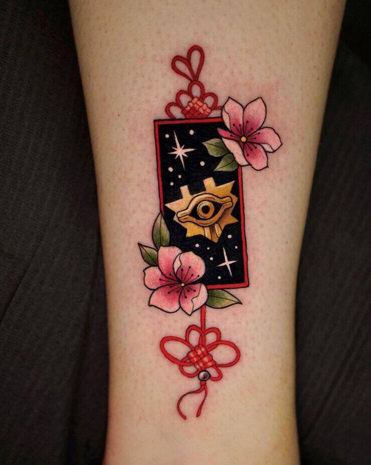 Millennium Puzzle with cherry blossoms