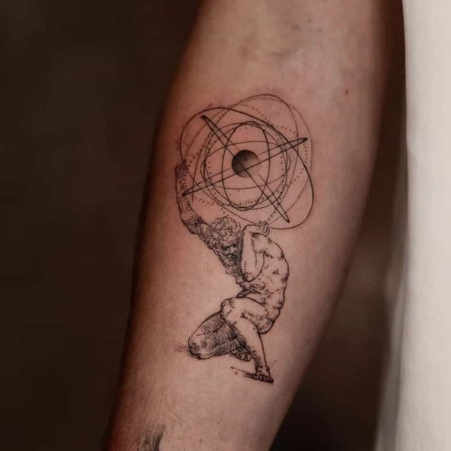 16. A soft and subtle Atlas tattoo 