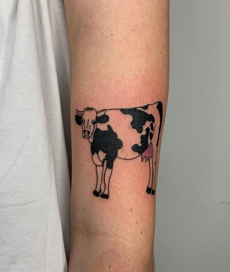 5. A straightforward cow tattoo