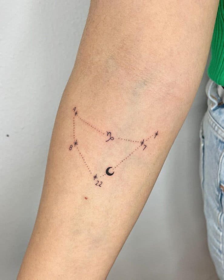 10. A Capricorn constellation tattoo on the forearm