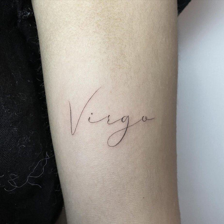 Virgo script tattoo