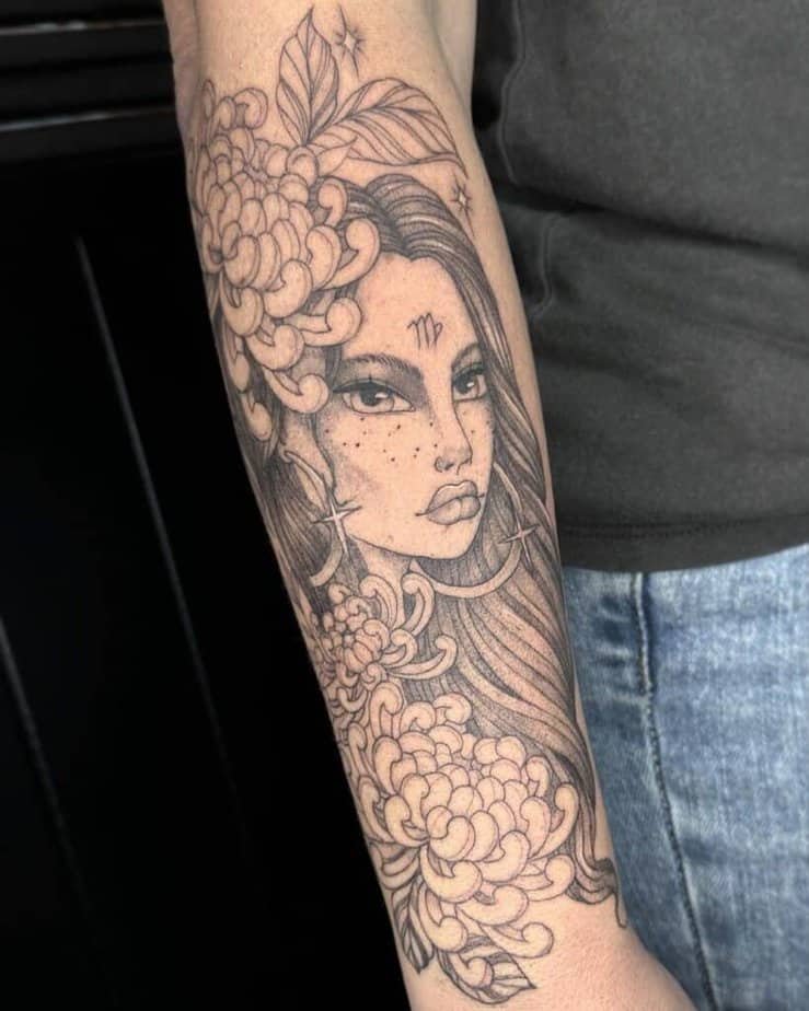 Virgo goddess full forearm