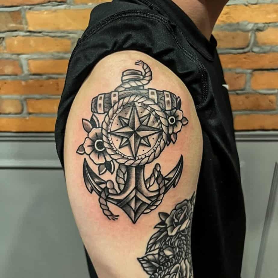 7. Incredible anchor tattoo with lots of details