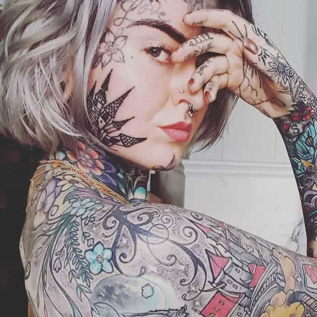 2. Cool castle face tattoo