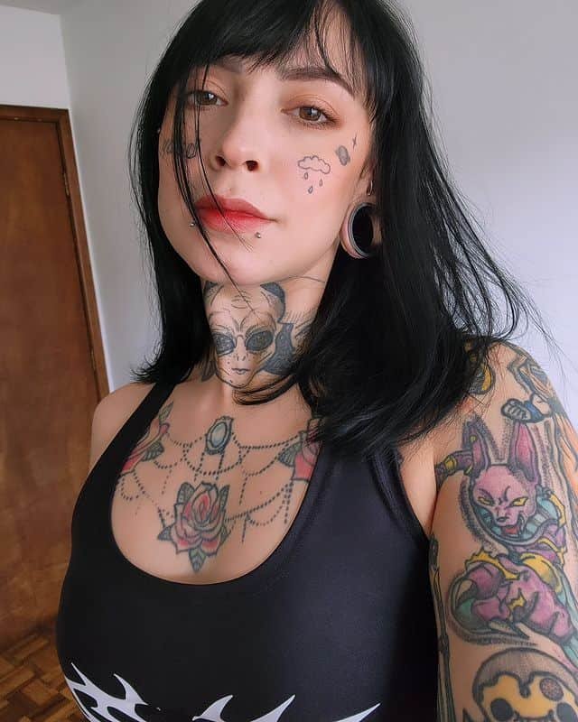 22. Epic face tattoos for women