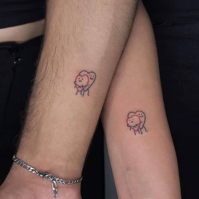 15. Cute matching couple tattoos
