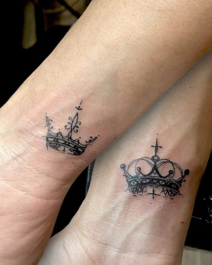 10. A matching crown tattoo