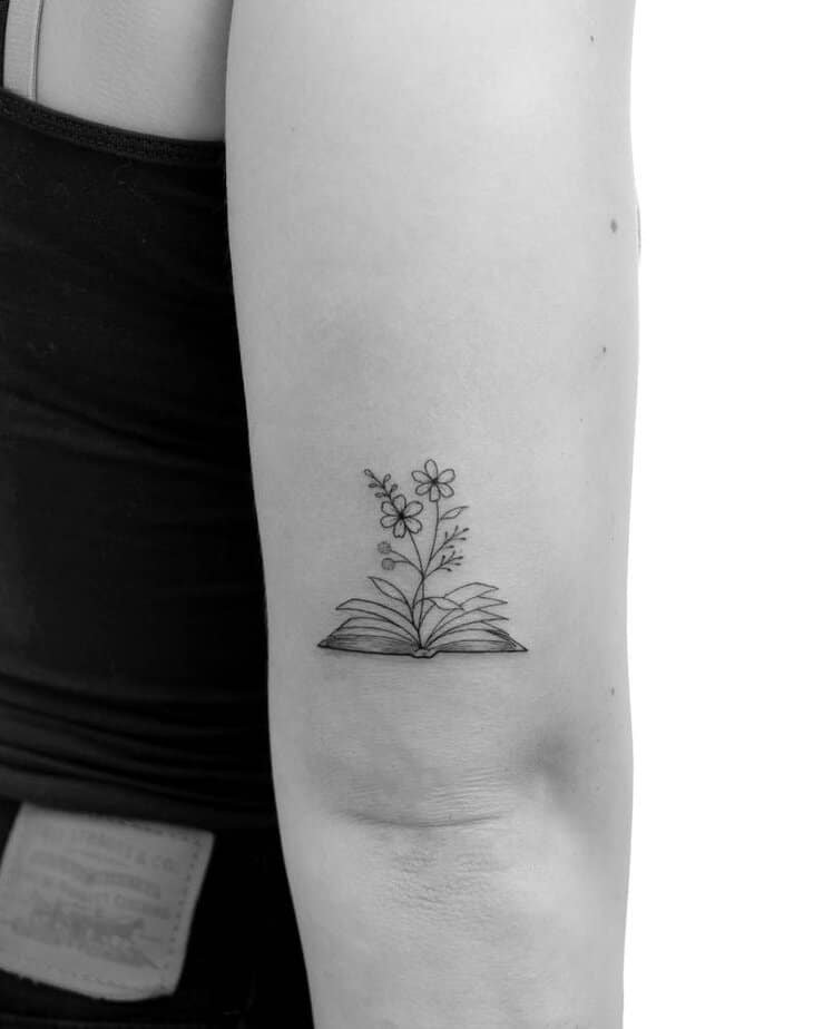 Blooming book tattoo