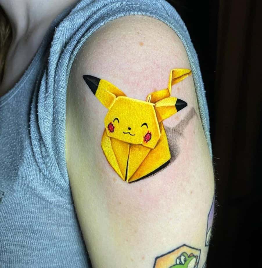 Origami Pikachu tattoo