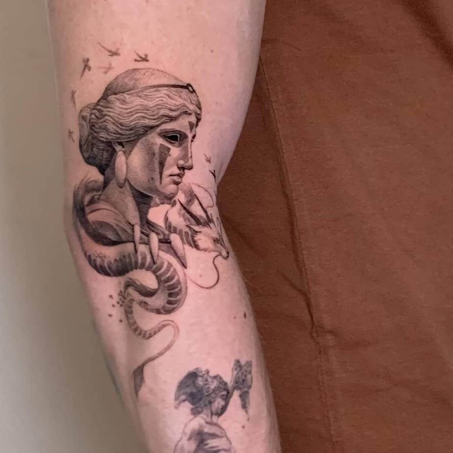 Mononoke and Haku crossover tattoo