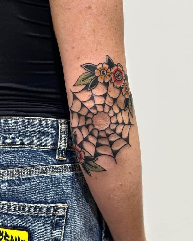 8. A traditional-style-spider-web-tattoo