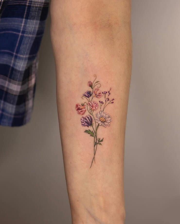 April birth flower tattoo