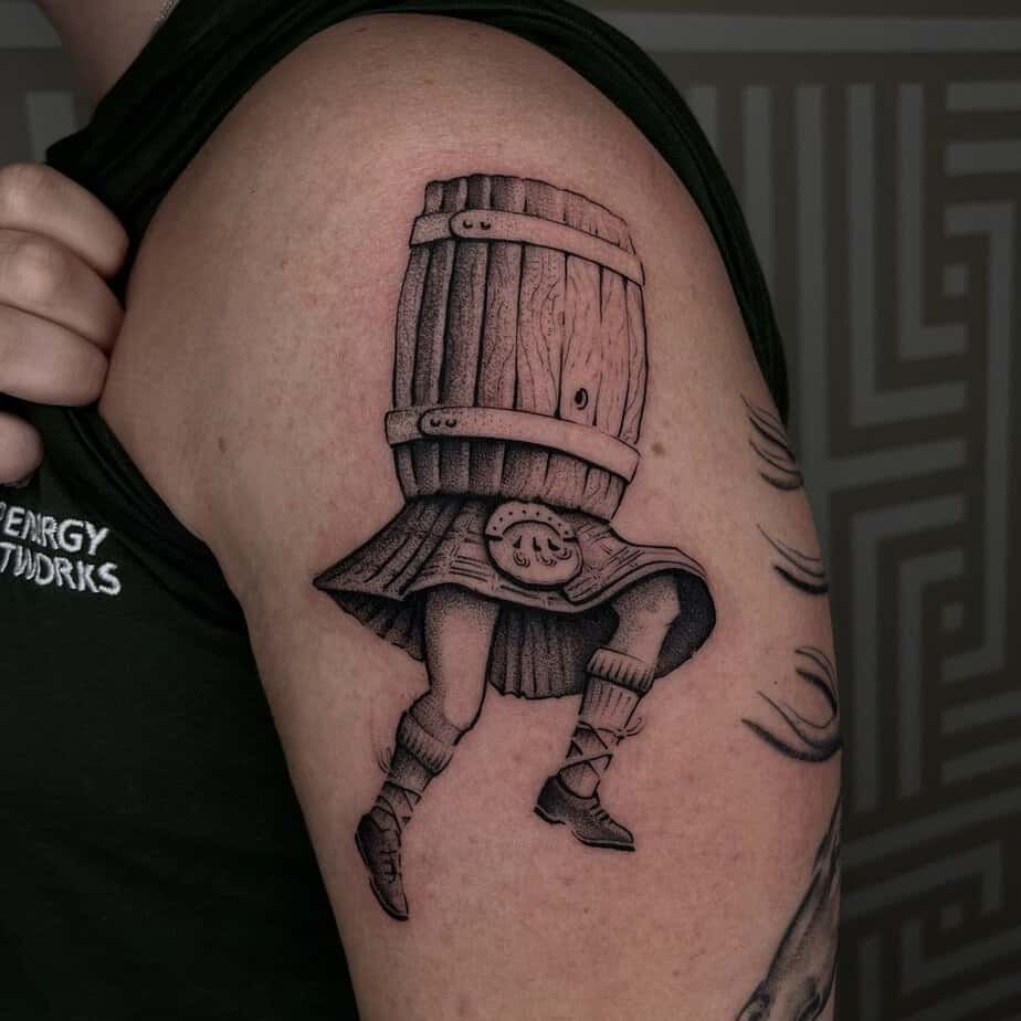 Barrel man tattoo
