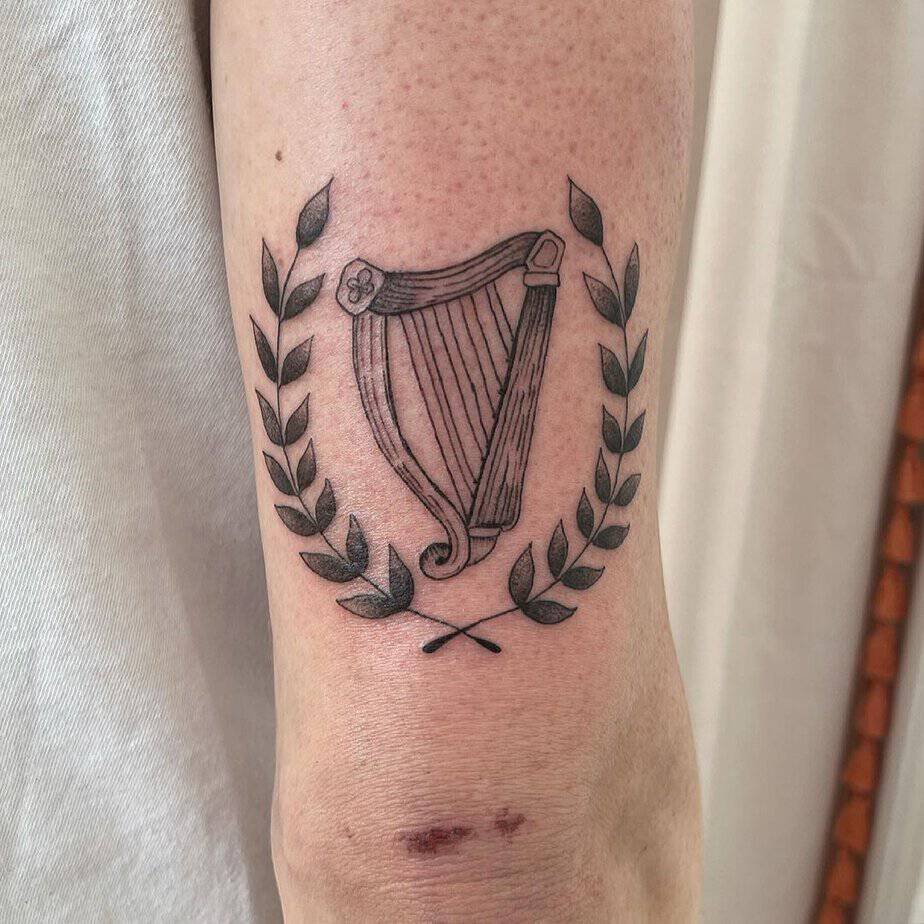 Celtic harp tattoos