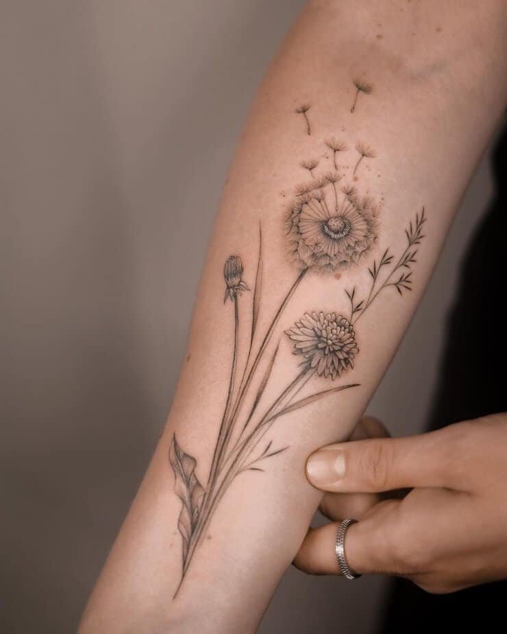 Dandelion magic tattoo