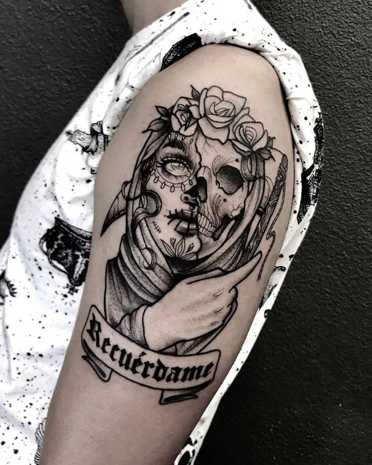 18 Hauntingly Beautiful Santa Muerte Tattoos You’ll Want to Pin Immediately