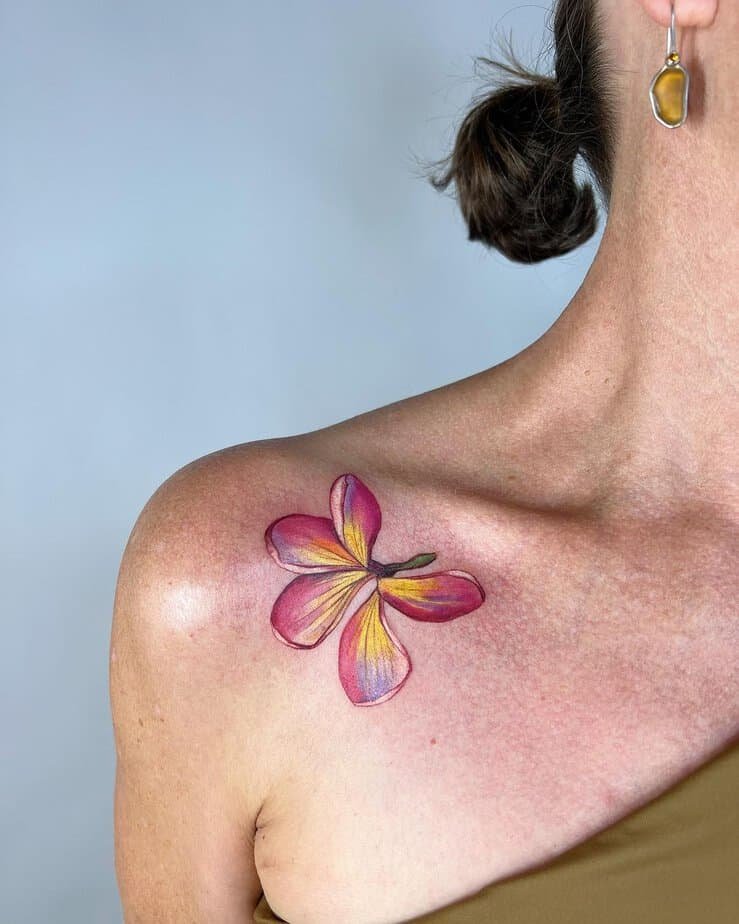 Frangipani flower tattoo