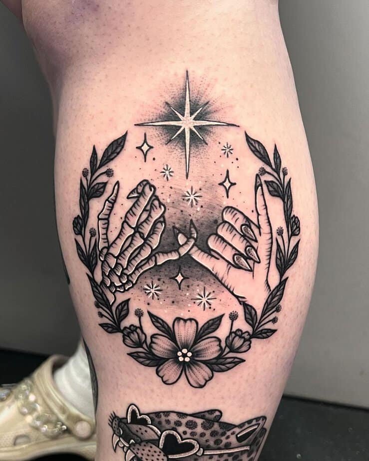 Gothic pinky promise tattoo