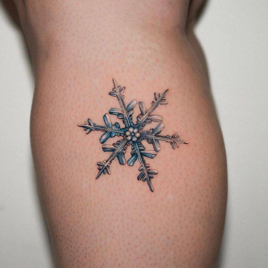 Icy blue snowflake