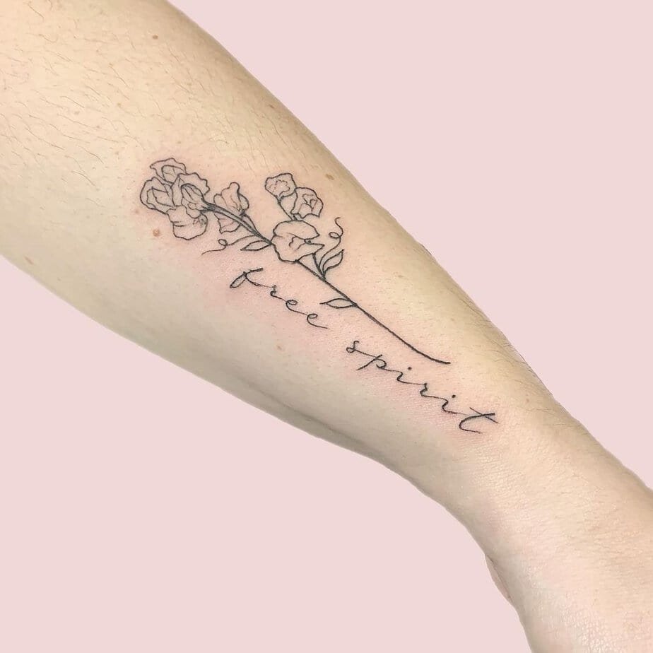Inspirational sweet pea tattoo