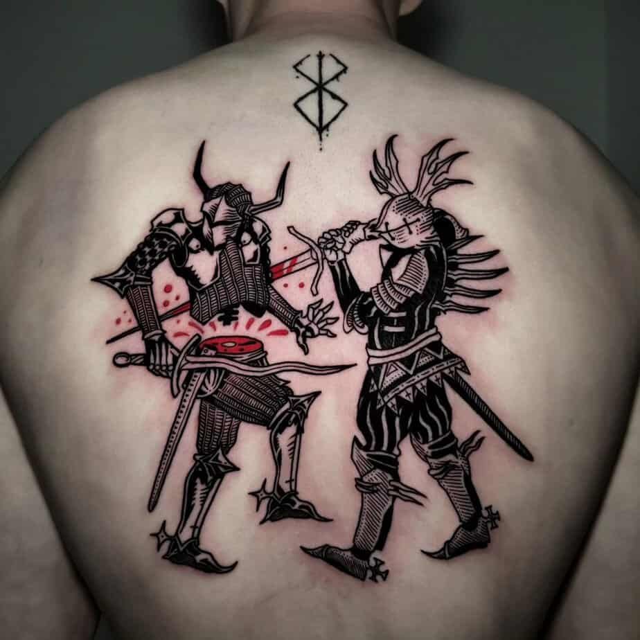 Knight fight tattoo