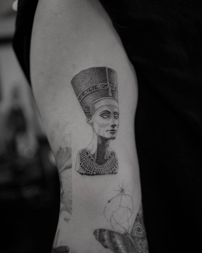 Nefertiti portrait tattoo
