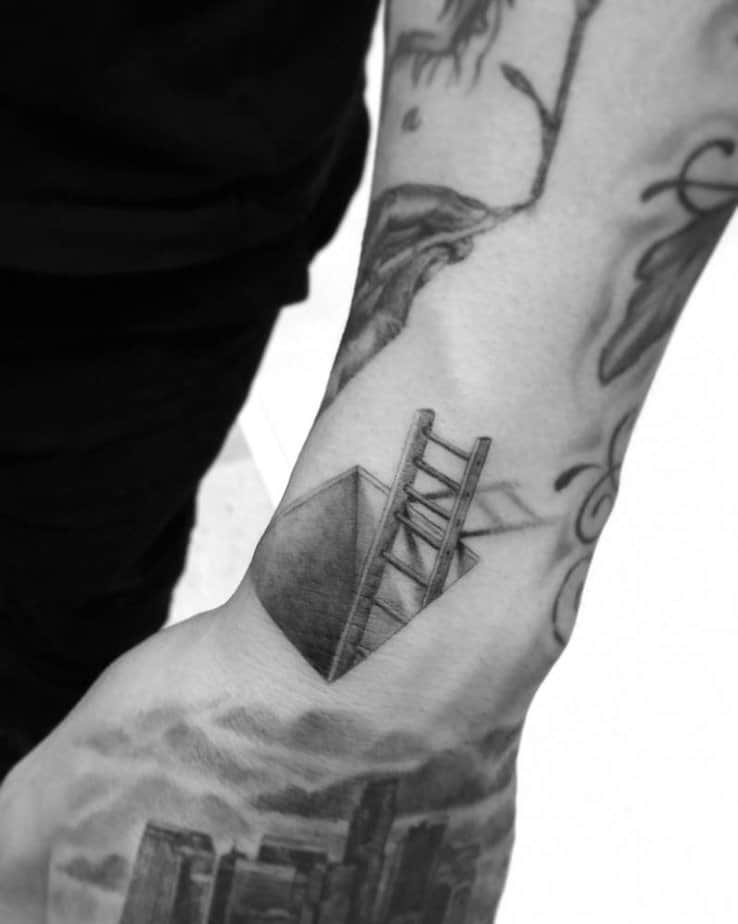 Optical illusion ladder