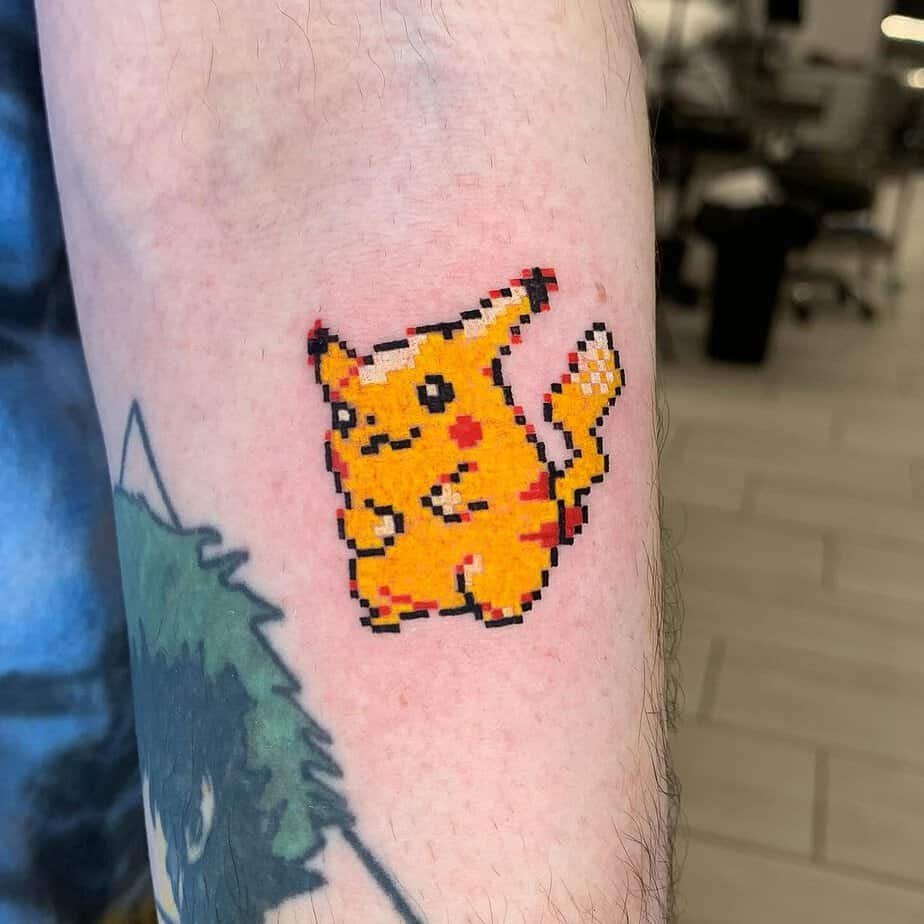 18 Nostalgic Pixel Tattoos To Level Up Your Skin