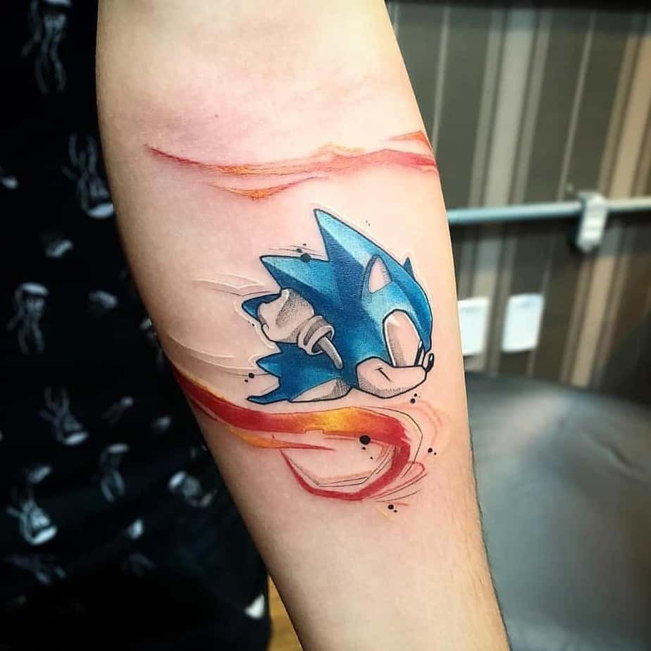 Run Sonic run tattoo