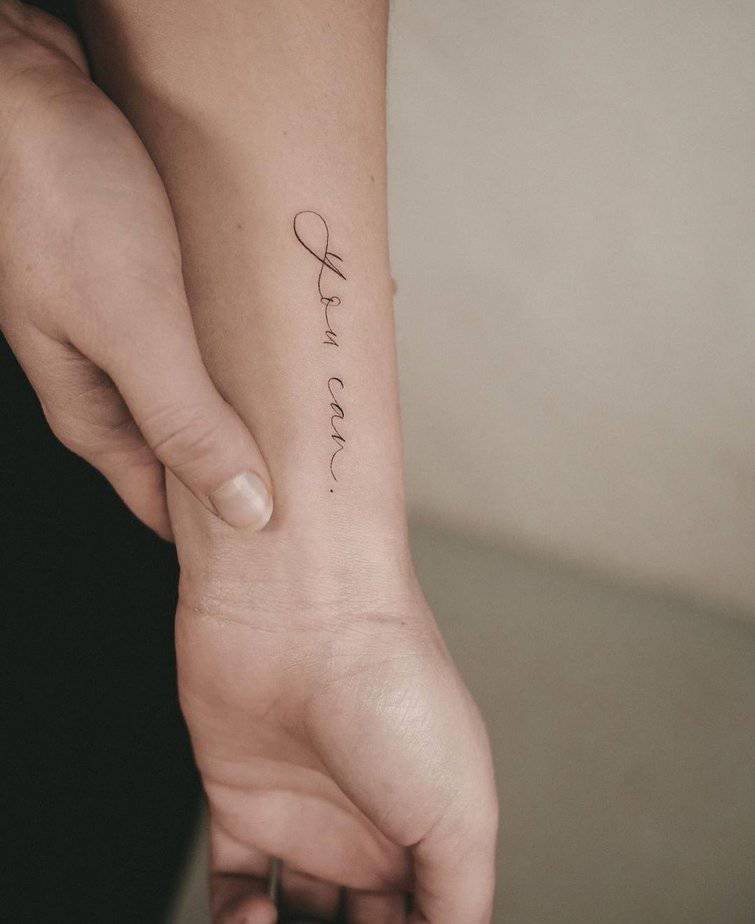 Simple self-love wrist tattoo