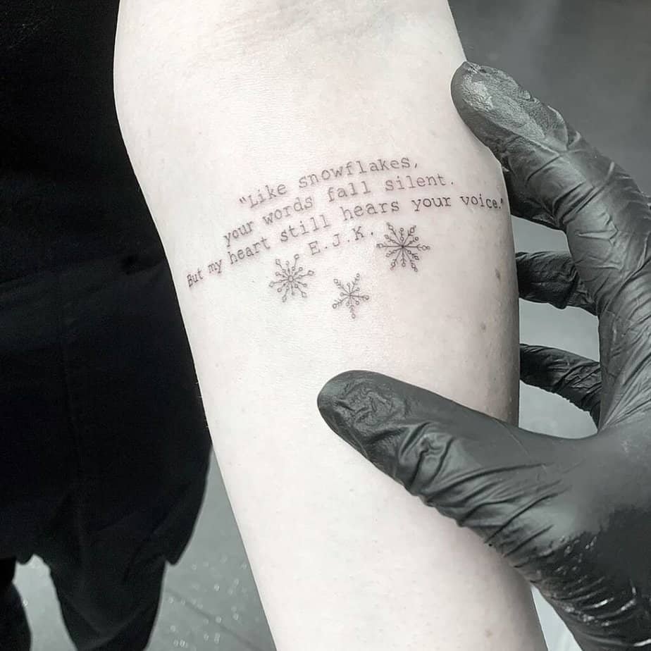 Snowflake with a quote