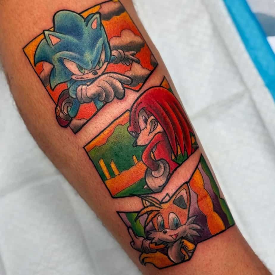 Sonic and the gang tattoo