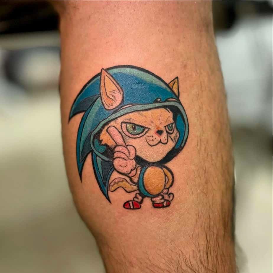 Sonic cat tattoo