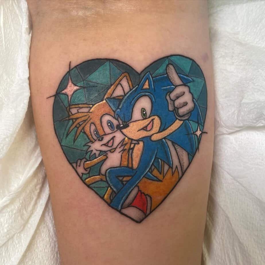 Tails and Sonic tattoo