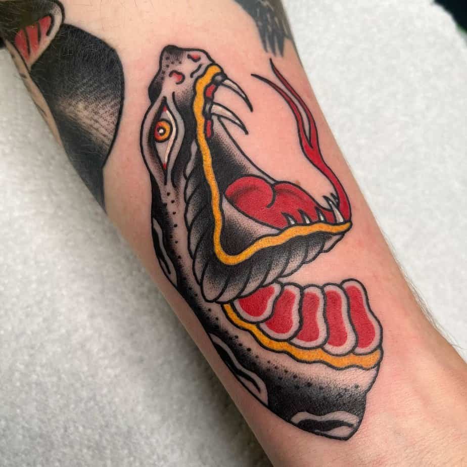 Traditional snake tattoo