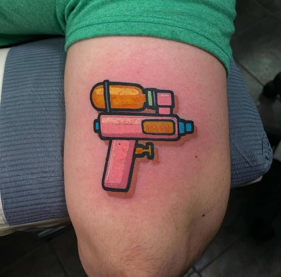 Water gun tattoo