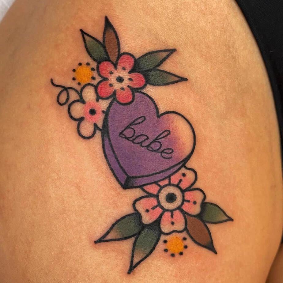 3. A “babe” tattoo
