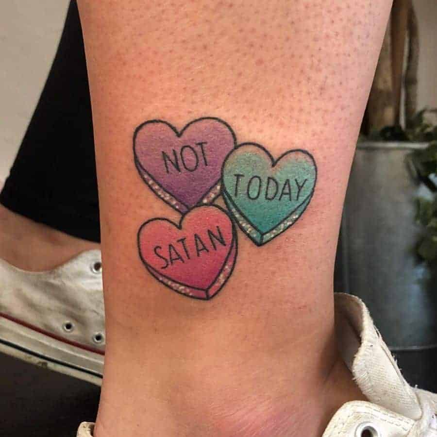9. A “not today Satan” tattoo
