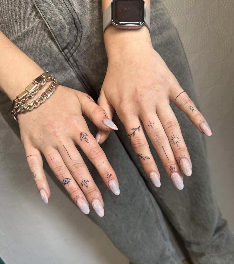 4. A fine-line finger tattoo
