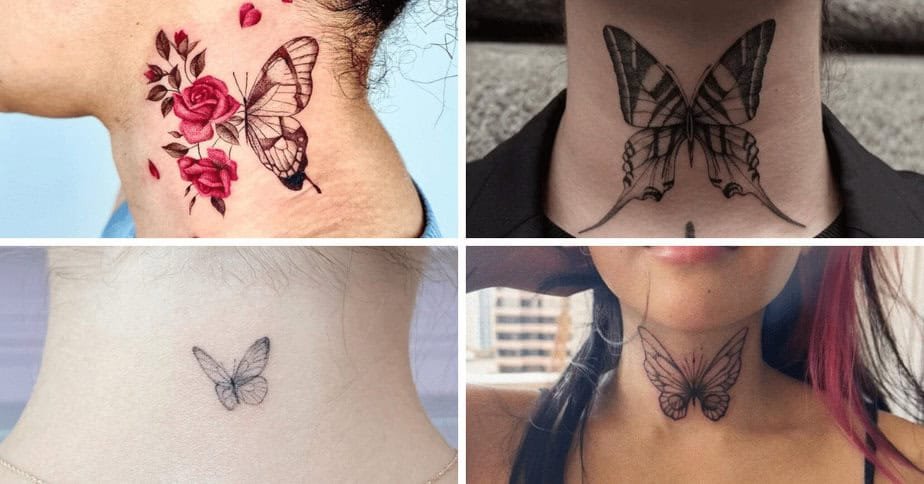 22 Minimal Butterfly Neck Tattoos That Prove Less Is More — Must-See Inspo